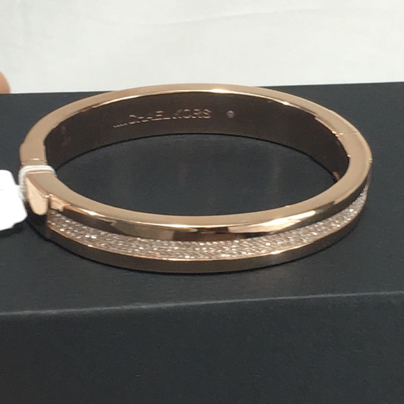 NWT Micheal Kors Rose Gold & Rhinestones Bracelet - Picture 2 of 6